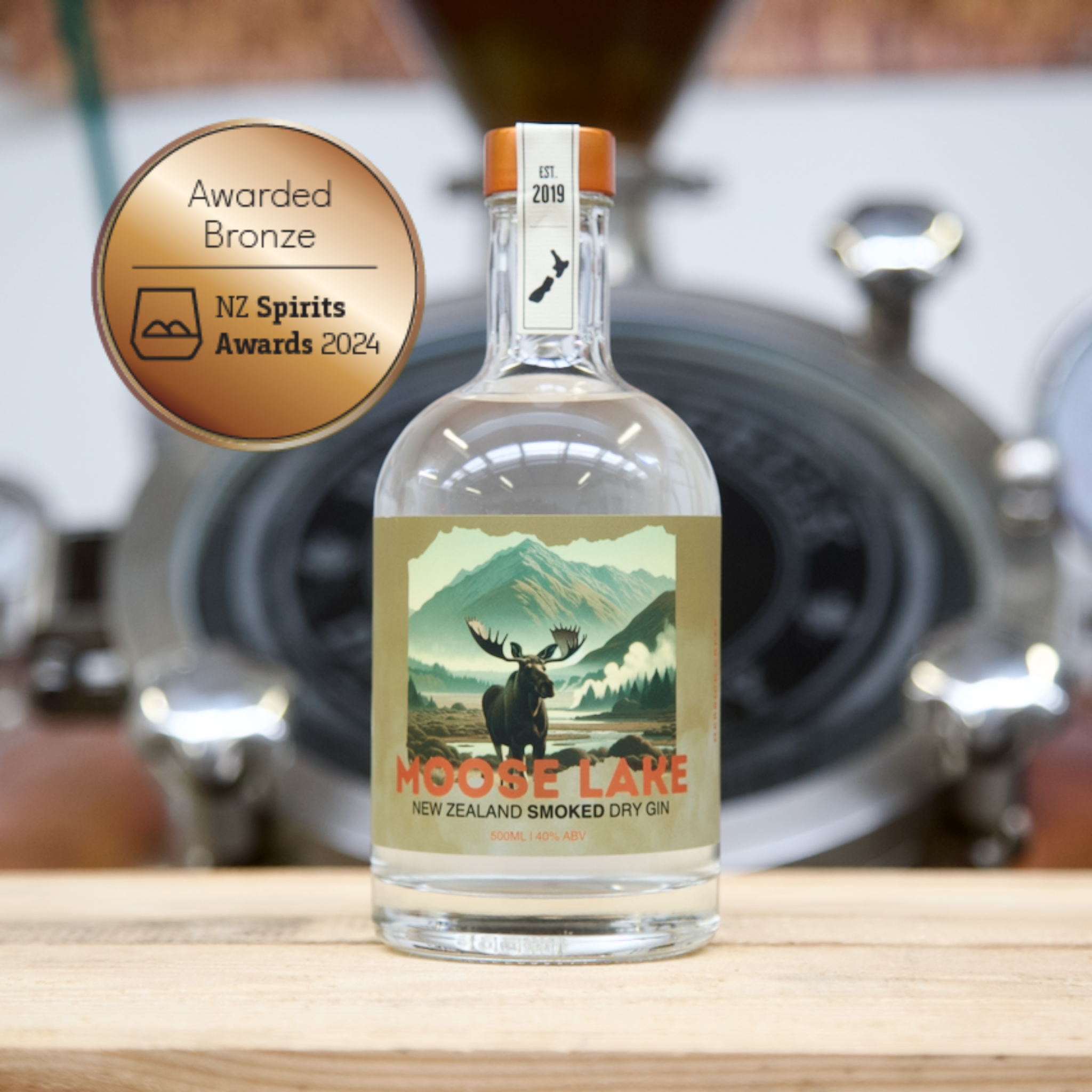 Moose Lake New Zealand Smoked Dry Gin by Herrick Creek Distillery